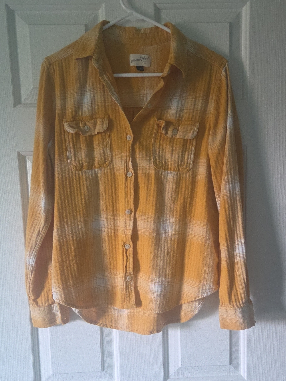 Universal Thread Yellow Plaid Button-Down Shirt